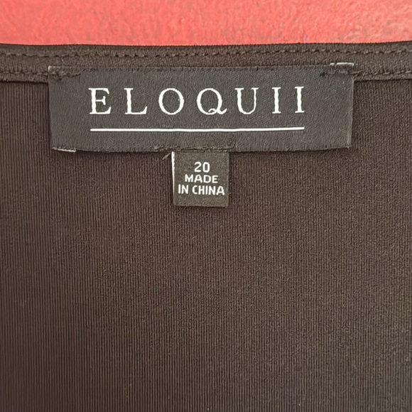 ELOQUII 20 Black Fit & Flare 3/4 Long Sleeve Dress New 20W - Picture 2 of 12